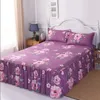 Gonna da letto cover sottili 2 pezzi con foglio di copertura fiore con razza da letto singola polvere singola fogli di copertura fiore f0382