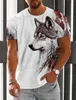 T-shirt męski T-sens dla mężczyzn z nadrukiem 3D Graphic Wolf T-koszule duże modne topy krótkie szybki Summer Męskie Ubranie Strt TS T240419