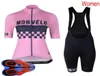 Morvelo Team Womens Cycling à manches courtes Jersey Bib Shorts Set Mtb Bike Tenues Racing Bicycle Uniform Summer Sports Breathable Ki2318335