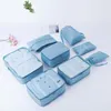 Sacs de rangement 8pcs Set Oxford Tissu à bagages en tissu accessoires de valise Travel lavage DrawString Pocker Organisateur