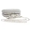 Clutches Unique Clasp Silver Diamante Crystal Diamond Evening bag Clutch Purse Party Bridal Prom