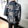 Men's Suits 5XL Brand Clothing Men Fashion Suit Party Coat Casual Slim Fit Jackets Buttons Letter Print Painting Blazers Male 2024