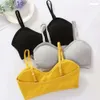 Camisoles Tanki Ribb dzianina Beauty Backless Bra Bralette Kobiety Sports Seksowne wyściełane wstrząsy Bras Bras Bras dla górnej bielizny kamizelka Bralet Crop Top 888