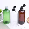 Butelki do przechowywania 12PCS 500 ml puste uzupełnienie czarna biała przezroczysta butelka z pensem z klapką górną czapkę szampon prysznicowy Opakowanie kosmetyczne