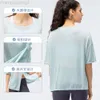 Desginer Als Yoga Aloe Shirt Clothe Woman Originsports Short Sleeved T-shirt Womens Smock Loose Quick Drying Running Fitness Top Large Suit