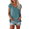 Kvinnors T -skjortor Summer Tops för kvinnor 2024 Casual Loose Fit Short Sleeve Comfy Lightweight Top Fashion Blus Shirt