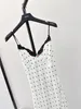 Abito da donna USA Brand Mashion Silk Dot Pattern Rietod Waist Slip Dress