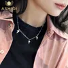 Kedjor Ashiqi Koreanska naturliga sötvatten Pärlhalsband 925 Sterling Silver Choker Trend smycken för flickor