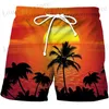 Heren shorts Hawaii Summer Beach Shorts Men Casual Tropics Board Shorts 3D Gedrukt zwempak Homme 2023 Ropa Fashion Holiday Surf Surf Trunks T240419