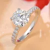 Wedding Rings Cadermay Eeuwigheid 6,5 mm D VVS1 Diamond verlovingsringbanden Trendy Silver 925 Moissanites Rings 240419