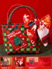 Taschen Frohe Weihnachten Süßigkeiten Aufbewahrungskorb Handtasche Geschenk Rattan Korb Reise Picknick Strand Einkaufstasche Rattan Obstkorb