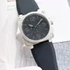 2024 Mens Br Watch Автоматический механический колокольчик коричневая кожаная черная резина Ross 6 Hands MJK001