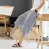 Calças masculinas de algodão versátil e linho solto Verão coreano Trend Capris LEGA LEI