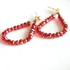 Boucles d'oreilles étalon bijoux de mode de mode or bouteille d'oreille faite à la main avec verre en cristal rouge pour les femmes cadeaux