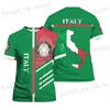 T-shirts voor heren Italië T-shirts Italiaanse vlag Emblem 3d print strtwear Men Women Mode Oversized Short Slve T-shirt Kids Ts Tops kleding T240419