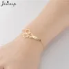 Braccialetti di collegamento Simple Bracciale in acciaio inossidabile a doppio cuore da donna uomini forbici di moda per spillo per la pala lama mountain gioielli fatti a mano 2024