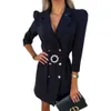 Fashionable New Suit Jacket Dress with Belt F41949