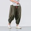 Herrenhosen Mode Harem chinesischer Stil Lose Baumwollwäsche Hosen Trend Streetwear Mann lässige japanische Kimono -Joggingpants