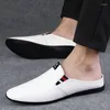 Lässige Schuhe Ultraleichte Leder Mules Herren halbe 2024 Pantoffeln Männer handgefertigt atmungsaktiv auf Schuhen