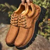 Casual Shoes 2024 High Quality Men's Genuine Leather Waterproof Work Cow Loafers Plus Size 38-46