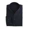 Camicie casual da uomo camicia all'ingrosso in piedi da colletto semplice cuff alla moda sottile business plus size