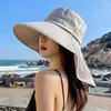 Berets Hats Panama mit Halsklappe Strand Sonne französische Stil Frauen Sonnenschutzmittel weit Krempeln im Freien Schale Sommer