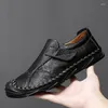 Casual schoenen Men Heren Loafers Kwaliteit Lederen flats mocassins Big Size 38-47