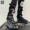 Gogd Brand Fashion Platform Platform Boots Cadle Boots Dark Punk Teli Design di decorazioni in metallo Y2K Scarpe gotiche Ins 240418