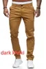 Mens Fashion Casual Simple Skinny Long Trouser Cargo Pants Slim Fit Solid Color Straight Pants 240408