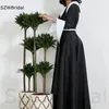 Party Dresses Arrival High Neck Long Sleeve Evening Black White Abaya Dubai Gowns Vestidos De Noche