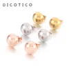 Stud Earrings 3pcs/Set For Women Three Color Stainless Steel Round Push-Back Earring Women's Wedding Ear Jewelry Wholesale