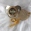 Pacifiers# miyocar gepersonaliseerd elke naam kan goud bling fopspeen zwart en bling fopspeen clip bpa gratis dummy bling uniek ppc-bl2403 maken