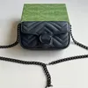 Mini Evening Crossbody Body Designer Camera Bags Volledig zwart gewatteerde kaarthouder