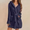 Salon de sommeil pour femmes peluche femme peignoir lacets up femmes robes de couchage hivernales robes de sommeil Cardigan