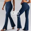 Desginer alooo yoga aloe byxa leggings flare höst naken stretch sport tights hög midje persika höft lyft fitness byxor