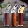 Jobon Strong Four Flame Blue Flame Floring Adjustable Flame Taille Fix Fire Lock Design Torch Gun Cycle Iatable Cigar Lighter