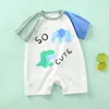 Sommar spädbarn småbarn bodysuits Baby Boys Girls Cotton Onepieces Born Casual Soft Short Sleeve Romper Jumpsuit 240408