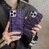 Cell Phone Cases Advanced dark purple pleats suitable for iPhone 15 Promax 14 phone case 13 electroplated 11 soft 12 H240419