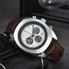 High quality brand classic style mens business and leisure watch full function work leather strap wristwatch 45MM steel strap watch mesh strap wave watch