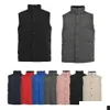 Mens Vests Gilet Designer Jacket Vest Luxury Down Woman Feather Filled Material Coat Graphite Gray Black And White Blue Pop Couple Siz Ot6V7