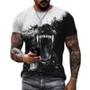 Herren-T-Shirts Sommer Herren Ace of Tops Spaten T-Shirt 3D Bunte Druck kurzärmelig übergroßes Hemd Casual Fashion Street Kleidung