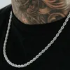 Kedjor Twisted Rope Chain Halsband för kvinnor Män minimalistiska 2/3/4/5/6/7mm rostfritt stål Hip Hop Punk smycken Valentins dag gåva