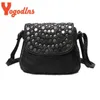 Totes Yogodlns Fashion Black Enveljavascope Mulheres embreagem Rivet Girls Leather Party Party Bolsa de ombro de ombro