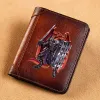 Portefeuilles Cool Dragon Soldier Design Cover Geatin Leather Men Portefeuilles Carte courte Purse Purse Purse Burselet pour hommes