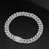 Chain 8mm Cuban Link Chain Full Moissanite Diamond Bracelets for Women Men 925 Sterling Silver Hip Hop Punk Iced Out Tennis Bracelet d240419