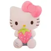 Wholesale cute strawberry cat plush toy Kids game Playmate Holiday gift Claw machine prizes 40cm98111