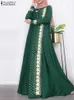 Этническая одежда zanzea isiamic long vestidos rabe rabe muss muss hijab платья с длинным рукавом макси сахар