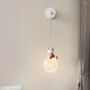 Wall Lamp White Bear Lamps LED Cute Children's Room Minimalist Warm Romantic Nursery Teen Boy Girl Bedroom Bedside Lights