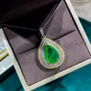 Boucles d'oreilles de collier Set Retro Drop en forme de Moisanite Emerald Ring Personality 925 SERRING Silver Luxurious Women's Party Favors
