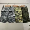 mens denim cargo shorts Island pants camouflage pattern summer casual board beach shorts thigh pants vintage loose shorts brand badge cargo short jeans big pockets